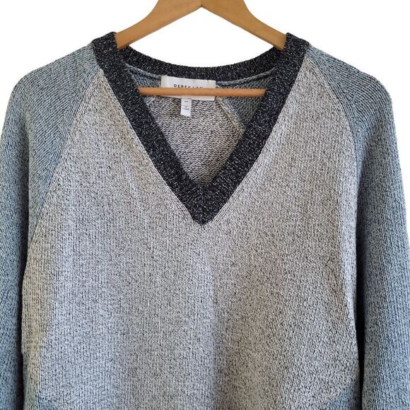 Derek Lam 10 Crosby colour block knit V-neck sweater blue small cotton - Picture 5 of 12